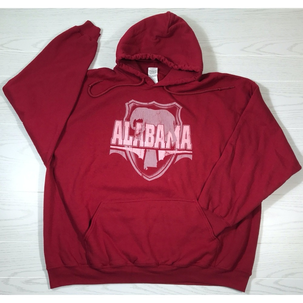 Big Size University Of Alabama Hoodie Mens 3XL Red Gildan Heavy Blend Football